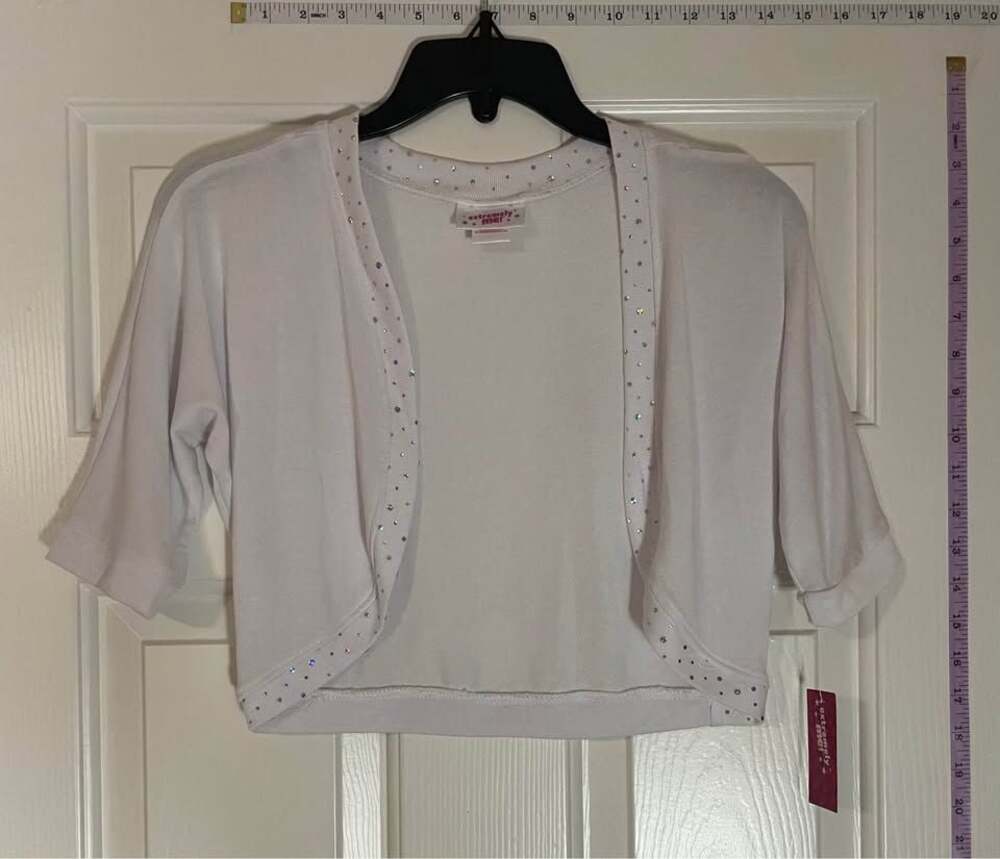 Girls White Cardigan Size 14/16